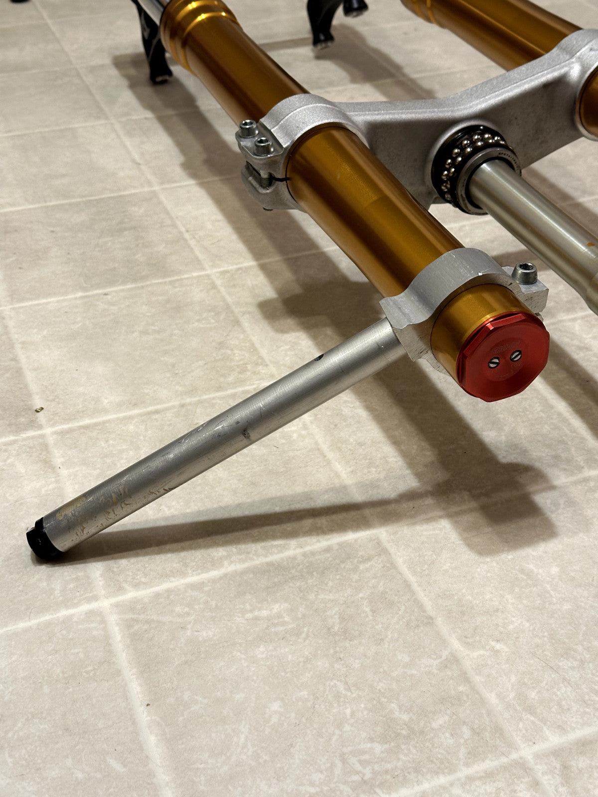 2011-2015 KAWASAKI NINJA ZX10R OEM FRONT FORKS SUSPENSION W/ TRIPLE TREE & BARS