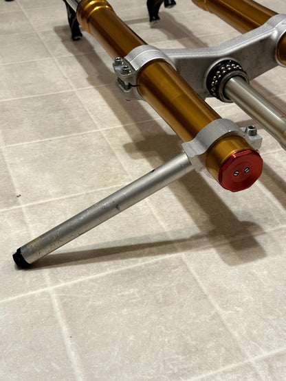 2011-2015 KAWASAKI NINJA ZX10R OEM FRONT FORKS SUSPENSION W/ TRIPLE TREE & BARS