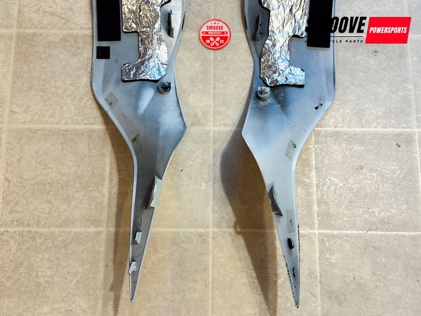 2024-2026 KAWASAKI NINJA ZX6R OEM LOWER GAS TANK FAIRING PANEL TRIM SET WHITE