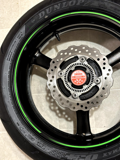 2011-2015 KAWASAKI NINJA ZX10R OEM REAR BACK WHEEL RIM ROTOR SPROCKET TIRE BLACK