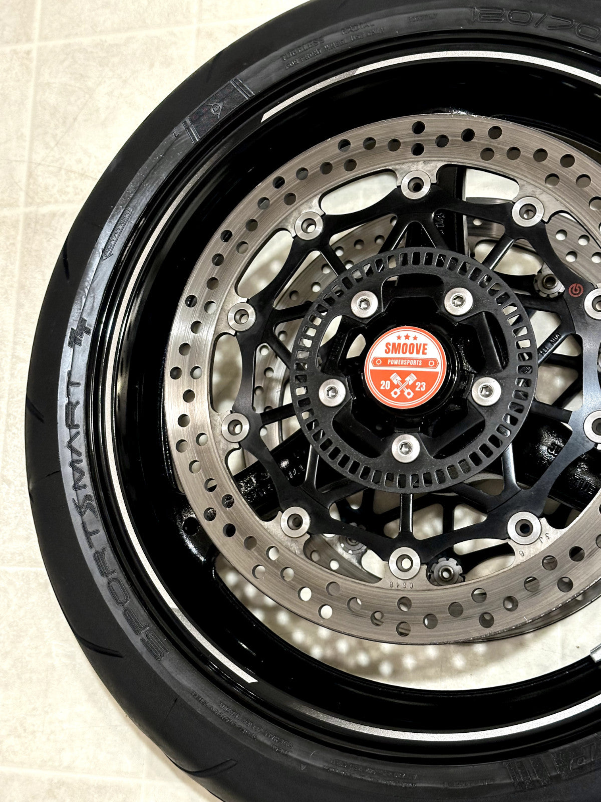 2021-2025 KAWASAKI NINJA ZX10R OEM FRONT WHEEL RIM ROTORS TIRE ASSEMBLY BLACK