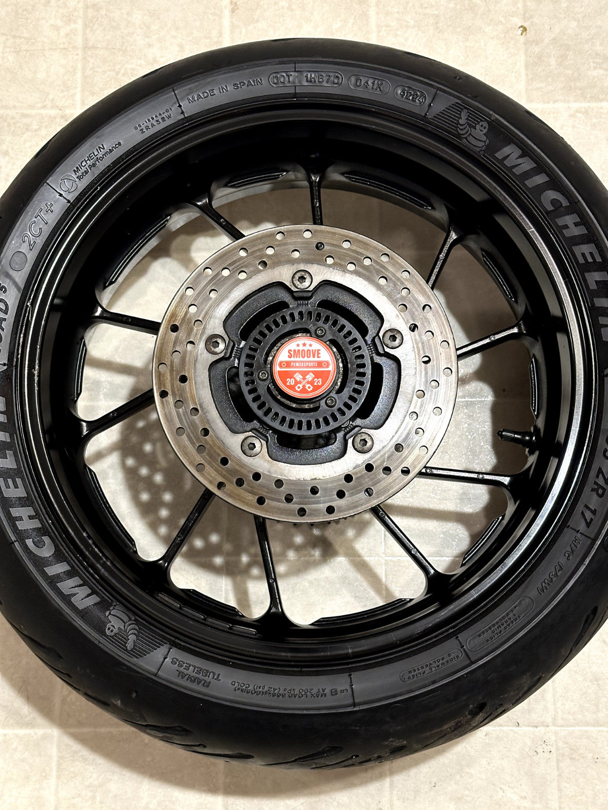 2022-2025 YAMAHA YZF R7 MT07 OEM REAR BACK WHEEL RIM ROTOR SPROCKET TIRE BLACK