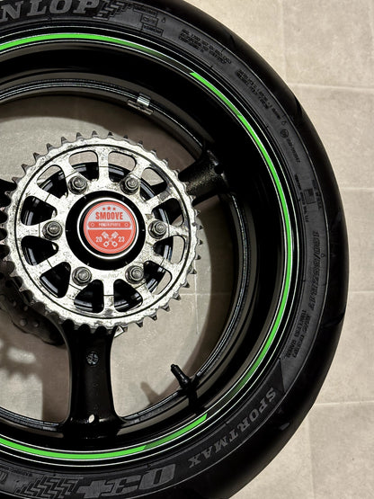 2011-2015 KAWASAKI NINJA ZX10R OEM REAR BACK WHEEL RIM ROTOR SPROCKET TIRE BLACK