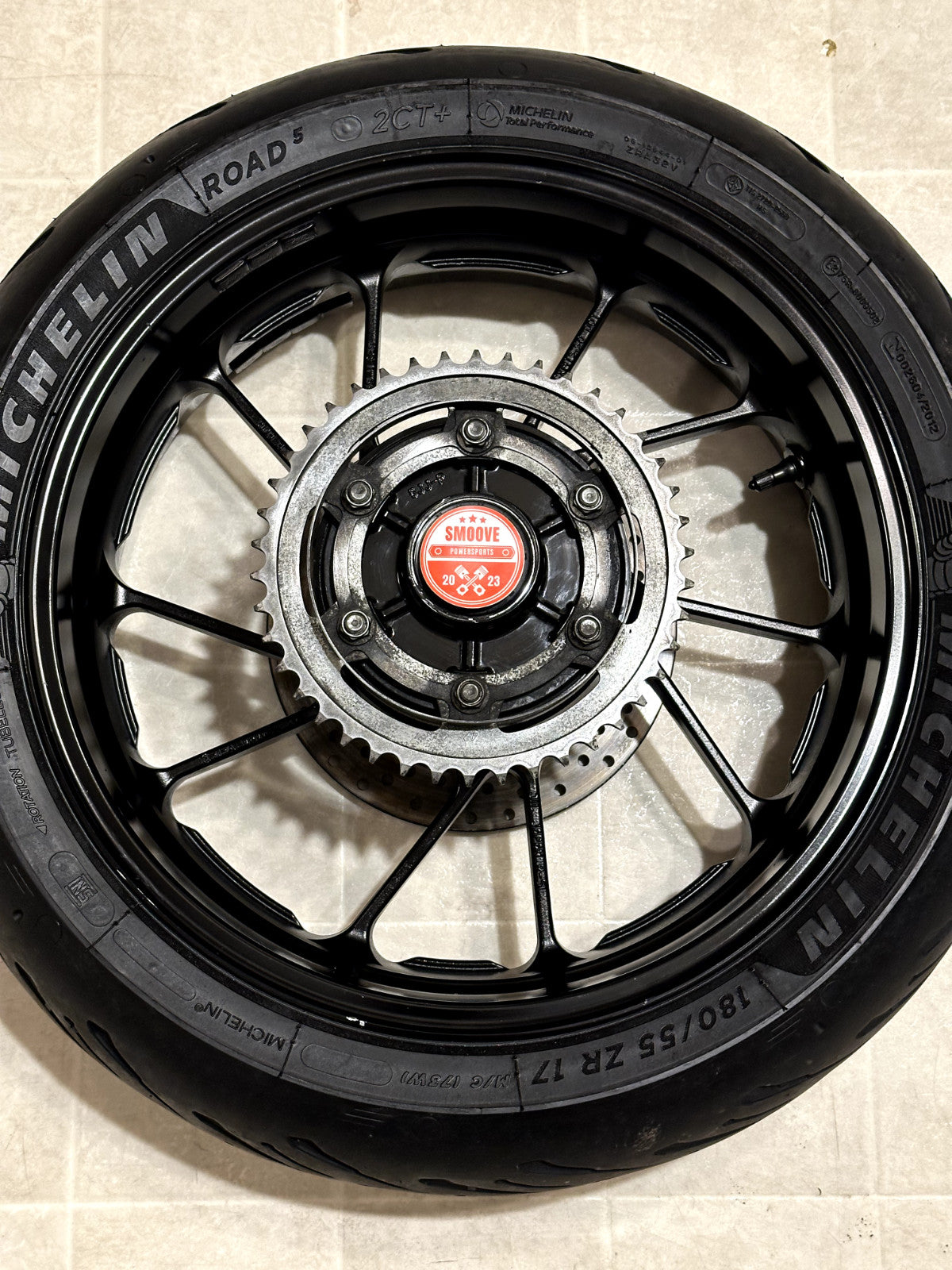 2022-2025 YAMAHA YZF R7 MT07 OEM REAR BACK WHEEL RIM ROTOR SPROCKET TIRE BLACK