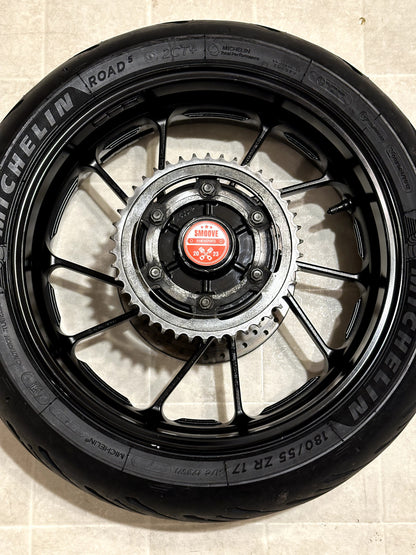 2022-2025 YAMAHA YZF R7 MT07 OEM REAR BACK WHEEL RIM ROTOR SPROCKET TIRE BLACK