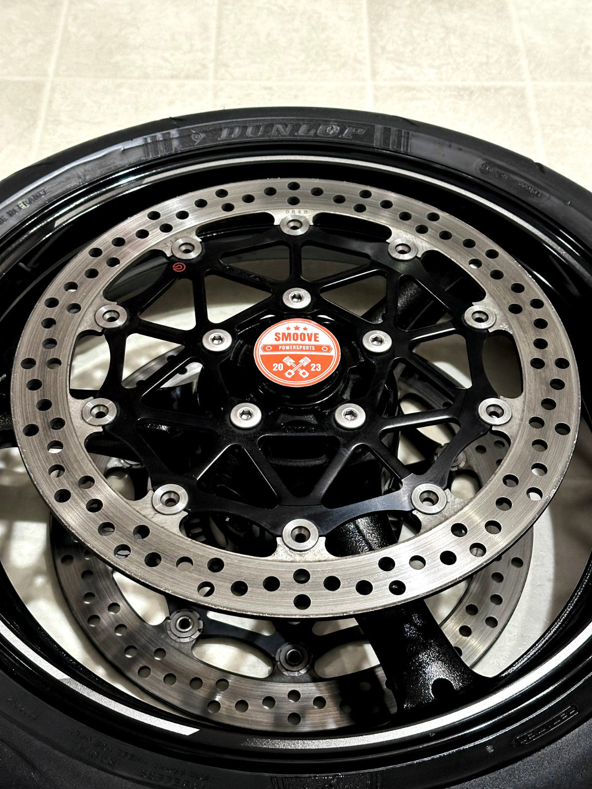 2021-2025 KAWASAKI NINJA ZX10R OEM FRONT WHEEL RIM ROTORS TIRE ASSEMBLY BLACK