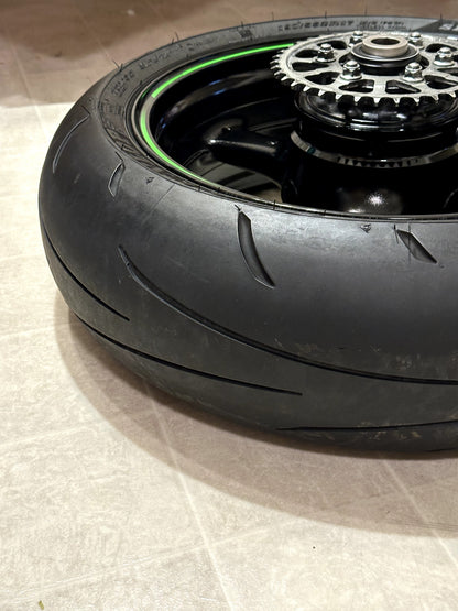 2011-2015 KAWASAKI NINJA ZX10R OEM REAR BACK WHEEL RIM ROTOR SPROCKET TIRE BLACK