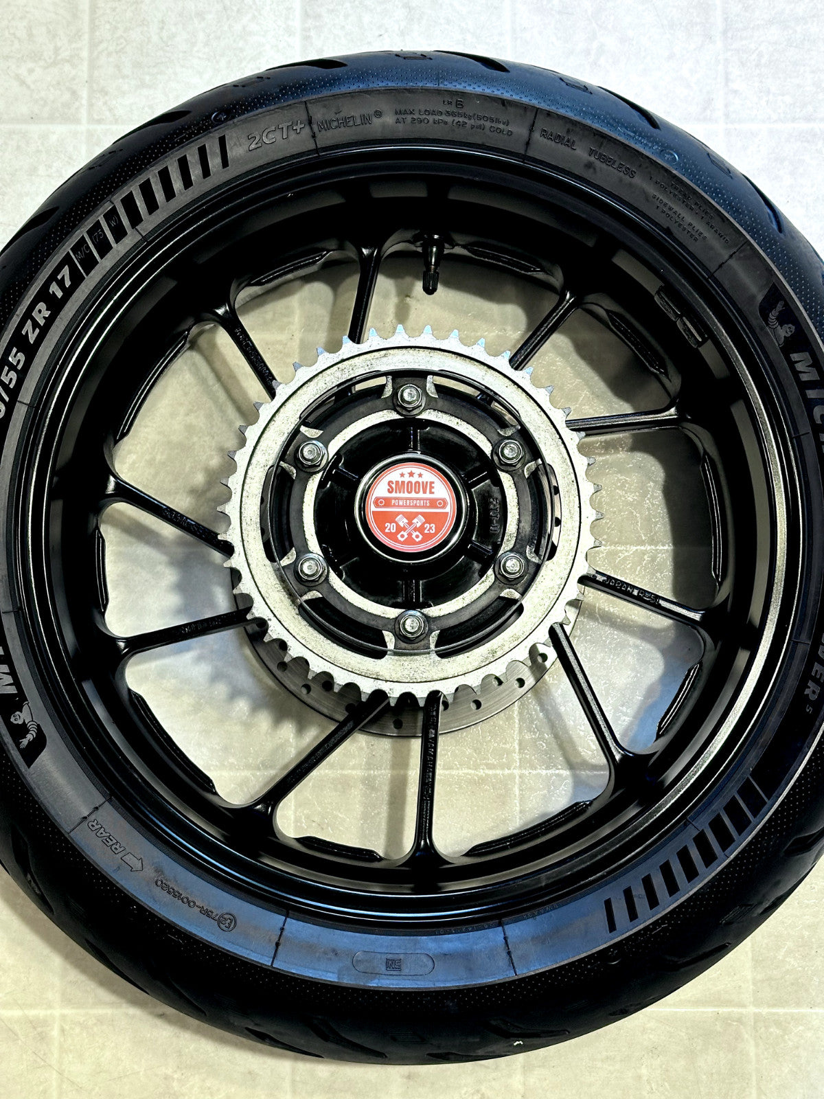 2022-2025 YAMAHA YZF R7 OEM REAR BACK WHEEL RIM ROTOR SPROCKET & TIRE BLACK
