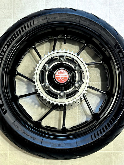 2022-2025 YAMAHA YZF R7 OEM REAR BACK WHEEL RIM ROTOR SPROCKET & TIRE BLACK