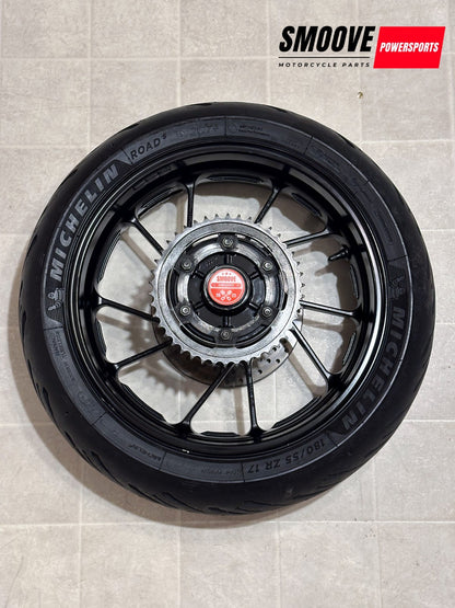 2022-2025 YAMAHA YZF R7 MT07 OEM REAR BACK WHEEL RIM ROTOR SPROCKET TIRE BLACK