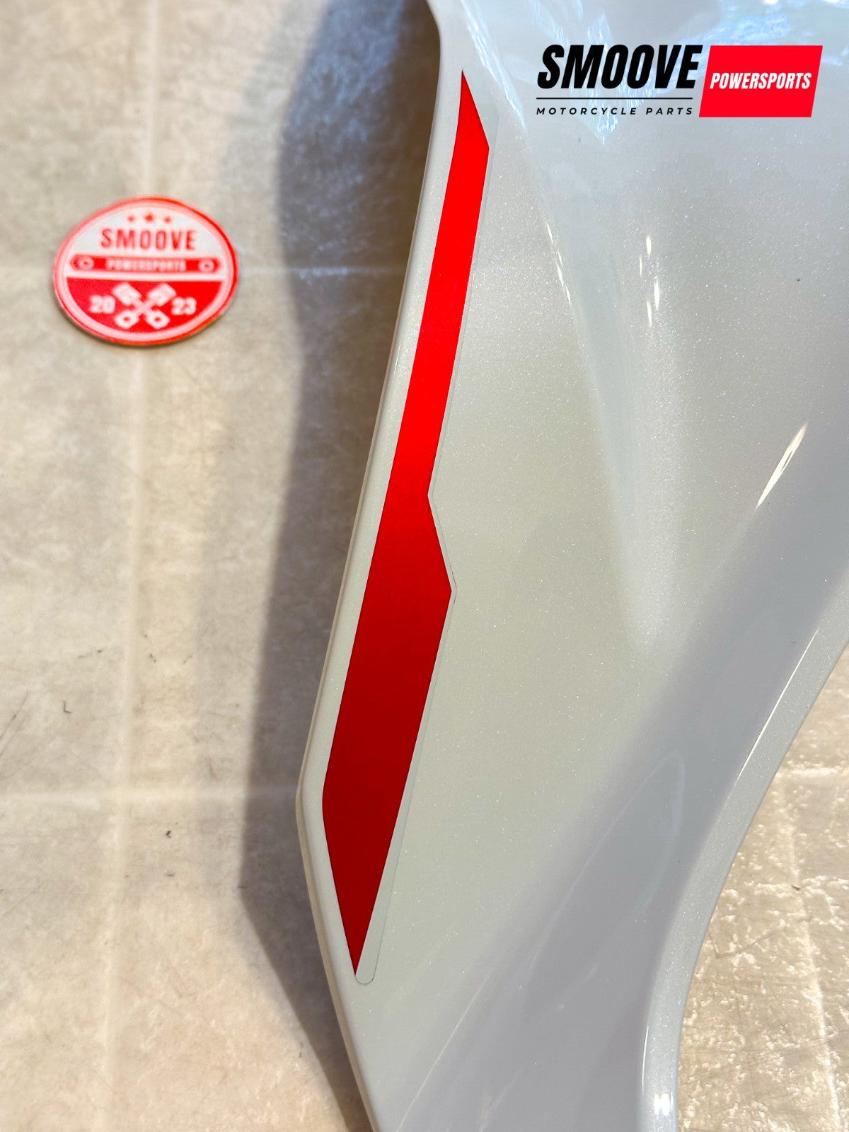 2024-2026 KAWASAKI NINJA ZX6R OEM LOWER GAS TANK FAIRING PANEL TRIM SET WHITE