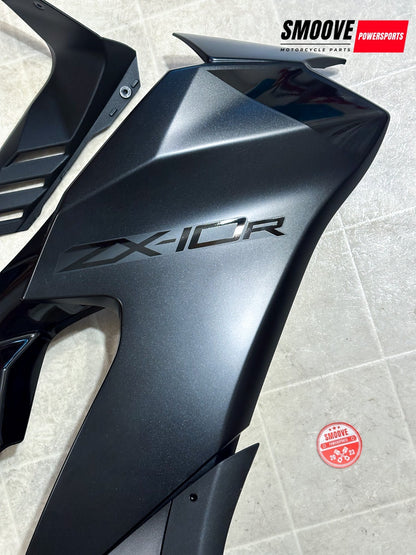 2021-2025 KAWASAKI NINJA ZX10R OEM RIGHT SIDE UPPER LOWER COWL FAIRING SET BLACK