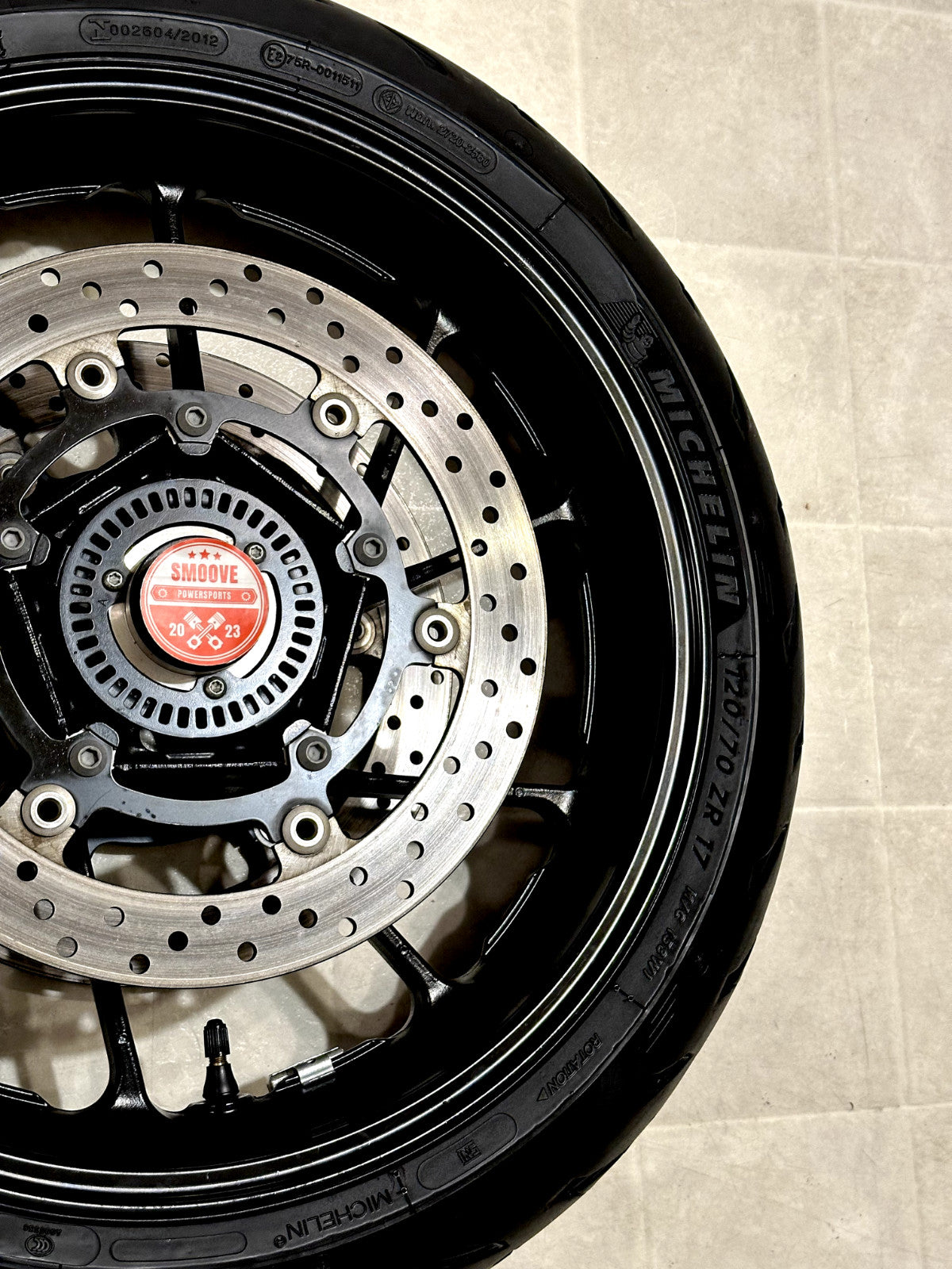 2021-2024 YAMAHA MT07 MT-07 OEM FRONT WHEEL RIM ROTORS & TIRE ASSEMBLY BLACK