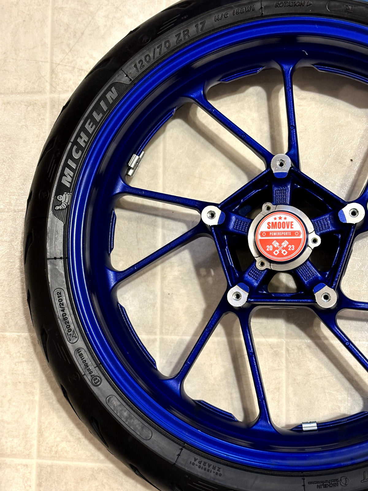 2022-2025 YAMAHA YZF R7 OEM FRONT WHEEL RIM & TIRE ASSEMBLY BLUE