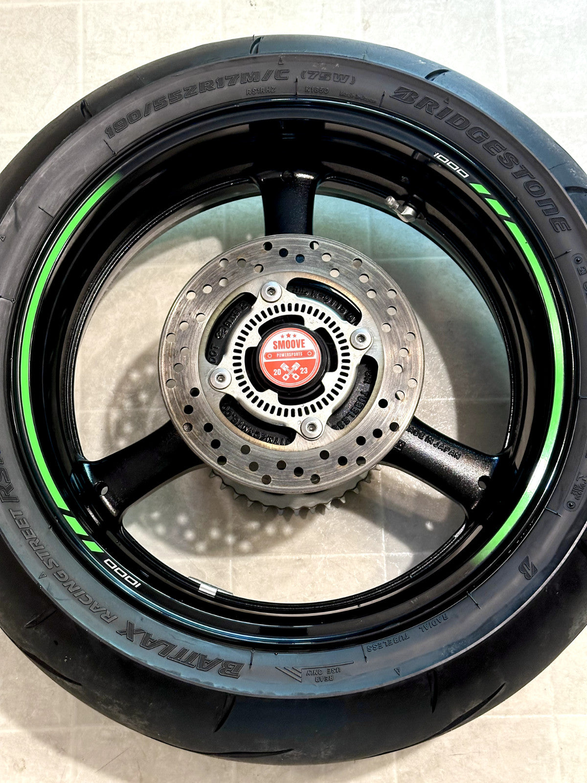 2021-2025 KAWASAKI NINJA ZX10R OEM REAR BACK WHEEL RIM TIRE SPROCKET ROTOR BLACK