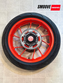 2014-2025 YAMAHA MT07 OEM REAR BACK WHEEL RIM SPROCKET ROTOR & TIRE ORANGE