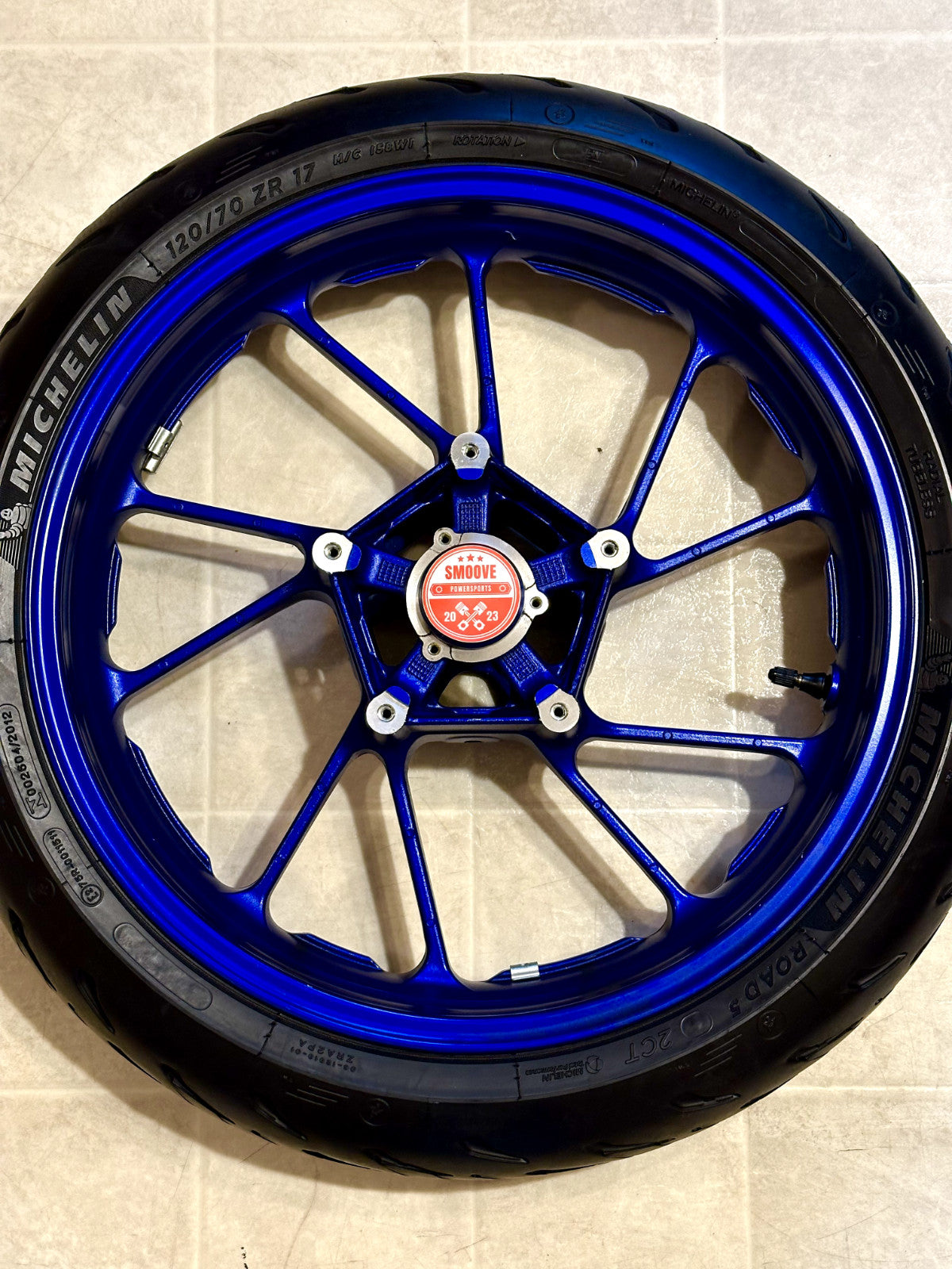 2022-2025 YAMAHA YZF R7 OEM FRONT WHEEL RIM & TIRE ASSEMBLY BLUE