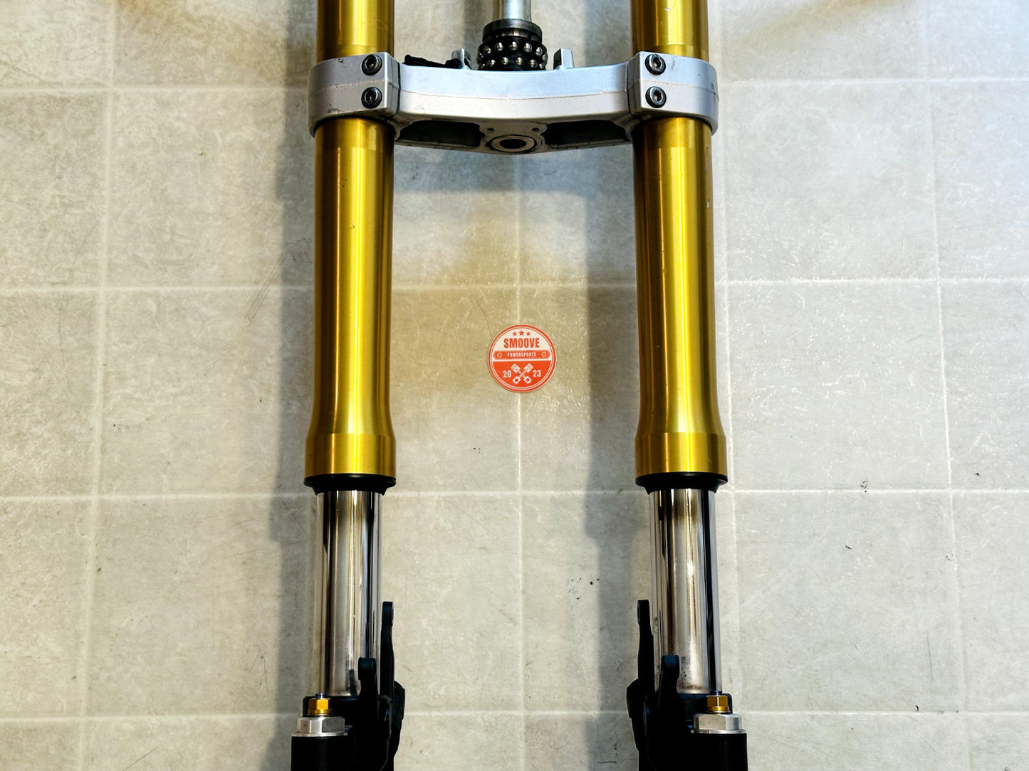 2008-2016 YAMAHA YZF R6 OEM FRONT FORKS SUSPENSION W/ TRIPLE TREE & CLIP ONS
