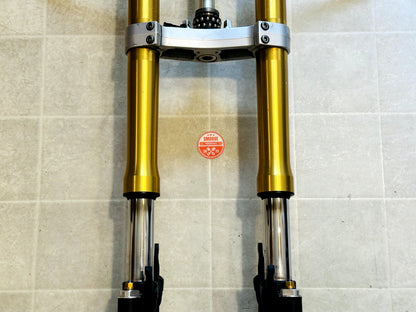 2008-2016 YAMAHA YZF R6 OEM FRONT FORKS SUSPENSION W/ TRIPLE TREE & CLIP ONS