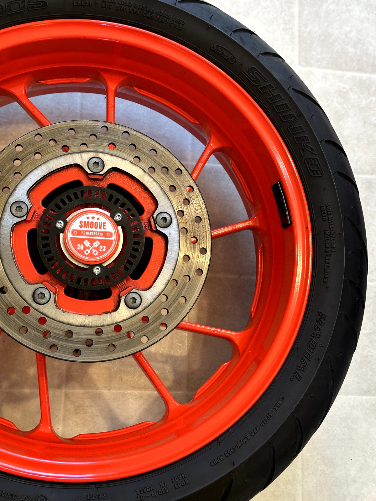2022-2025 YAMAHA YZF R7 OEM REAR BACK WHEEL RIM SPROCKET ROTOR & TIRE ORANGE