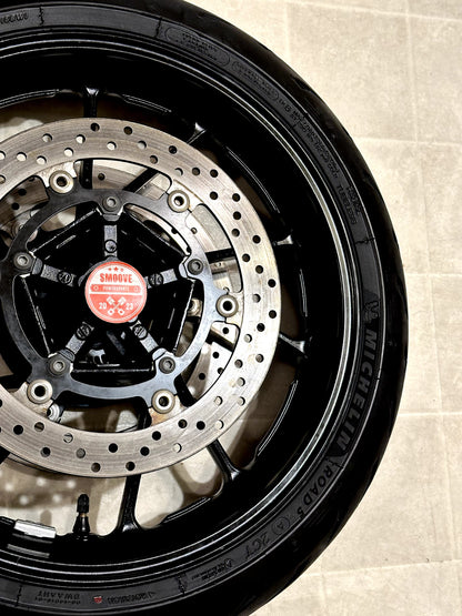 2021-2024 YAMAHA MT07 MT-07 OEM FRONT WHEEL RIM ROTORS & TIRE ASSEMBLY BLACK