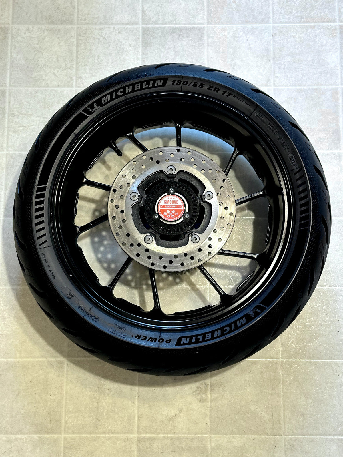 2022-2025 YAMAHA YZF R7 OEM REAR BACK WHEEL RIM ROTOR SPROCKET & TIRE BLACK