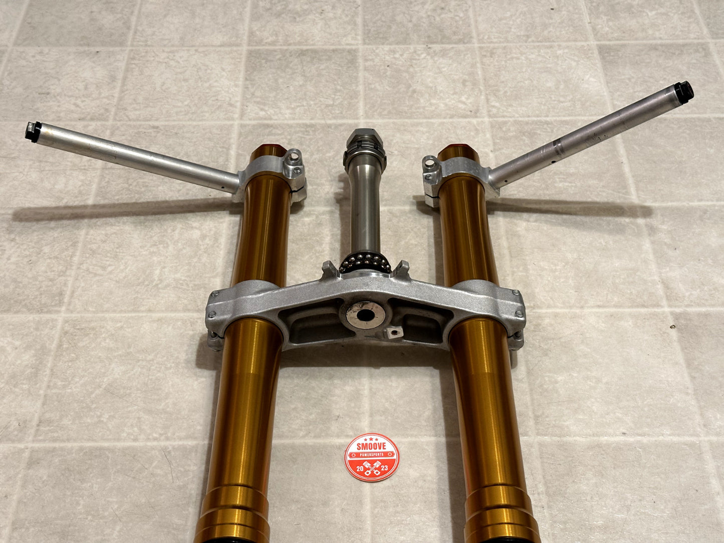 2011-2015 KAWASAKI NINJA ZX10R OEM FRONT FORKS SUSPENSION W/ TRIPLE TREE & BARS