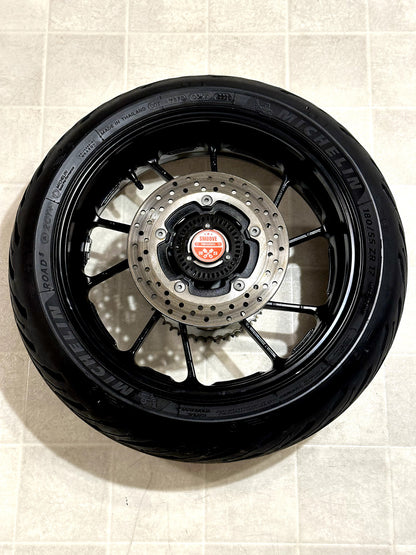 2021-2025 YAMAHA YZF R7 MT07 OEM REAR BACK WHEEL RIM ROTOR SPROCKET TIRE BLACK