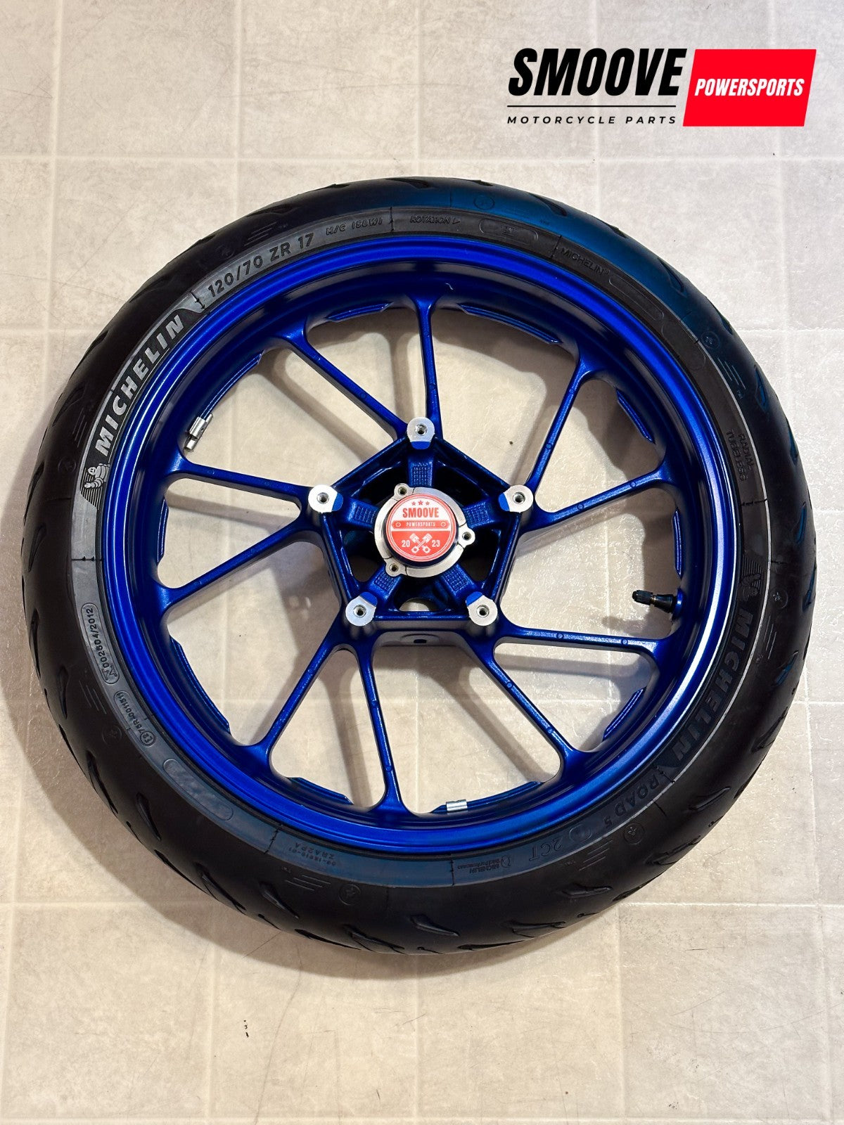 2022-2025 YAMAHA YZF R7 OEM FRONT WHEEL RIM & TIRE ASSEMBLY BLUE