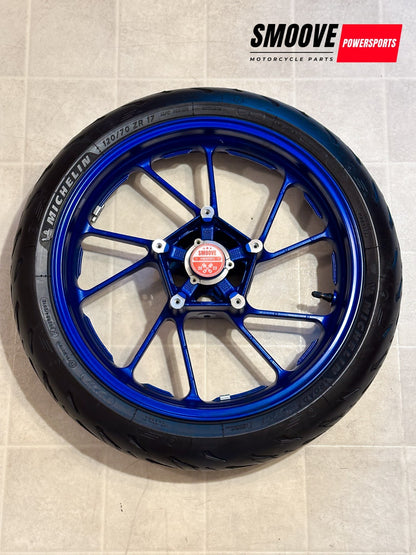 2022-2025 YAMAHA YZF R7 OEM FRONT WHEEL RIM & TIRE ASSEMBLY BLUE
