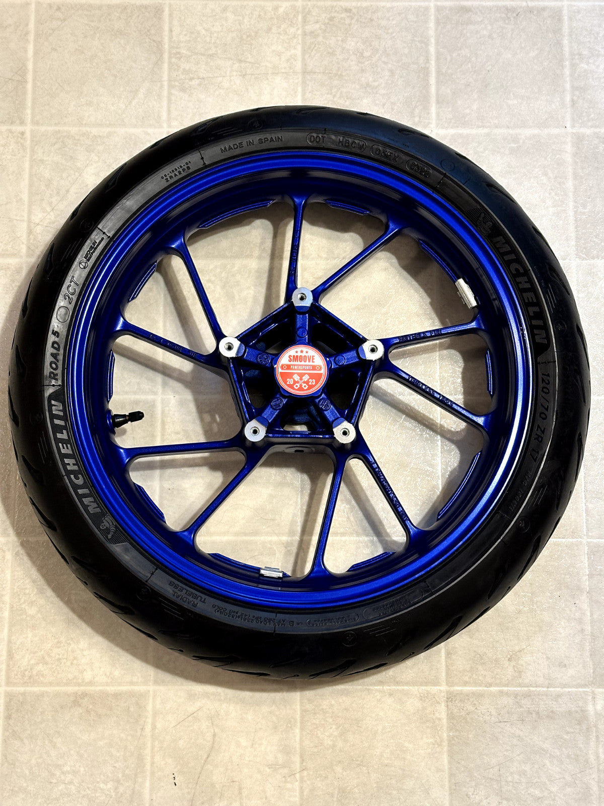 2022-2025 YAMAHA YZF R7 OEM FRONT WHEEL RIM & TIRE ASSEMBLY BLUE