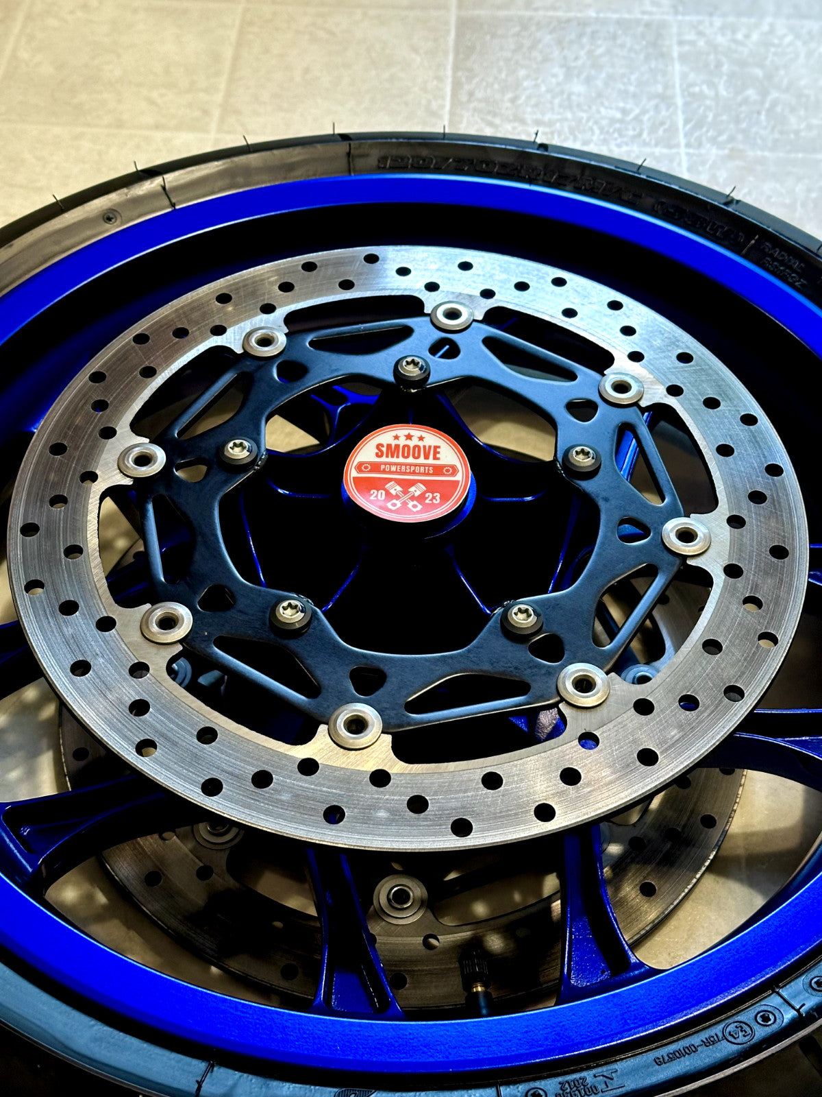2020-2026 YAMAHA YZF R1 OEM FRONT WHEEL RIM ROTORS & TIRE ASSEMBLY BLUE