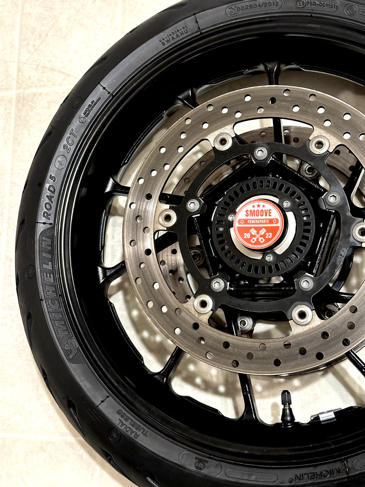 2021-2024 YAMAHA MT07 MT-07 OEM FRONT WHEEL RIM ROTORS & TIRE ASSEMBLY BLACK