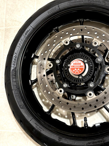 2021-2024 YAMAHA MT07 MT-07 OEM FRONT WHEEL RIM ROTORS & TIRE ASSEMBLY BLACK