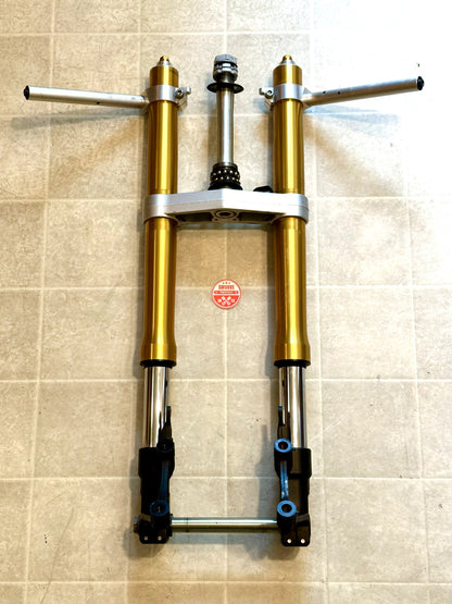 2008-2016 YAMAHA YZF R6 OEM FRONT FORKS SUSPENSION W/ TRIPLE TREE & CLIP ONS
