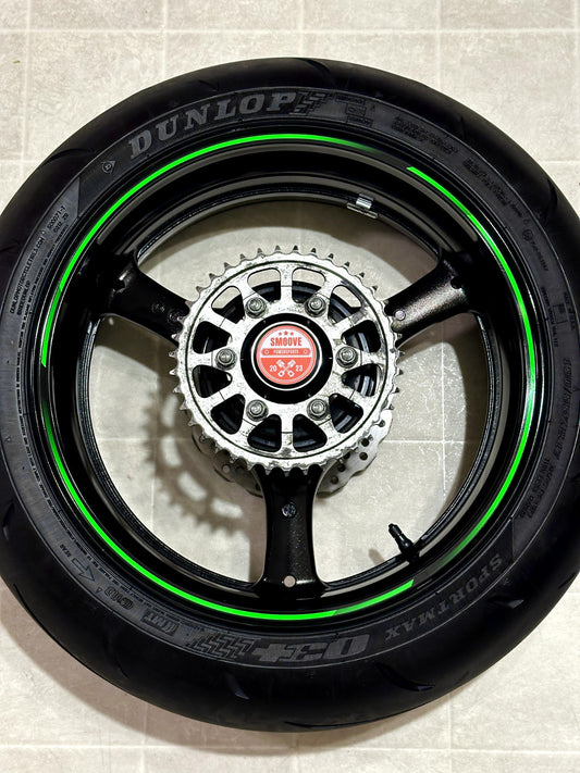 2011-2015 KAWASAKI NINJA ZX10R OEM REAR BACK WHEEL RIM ROTOR SPROCKET TIRE BLACK