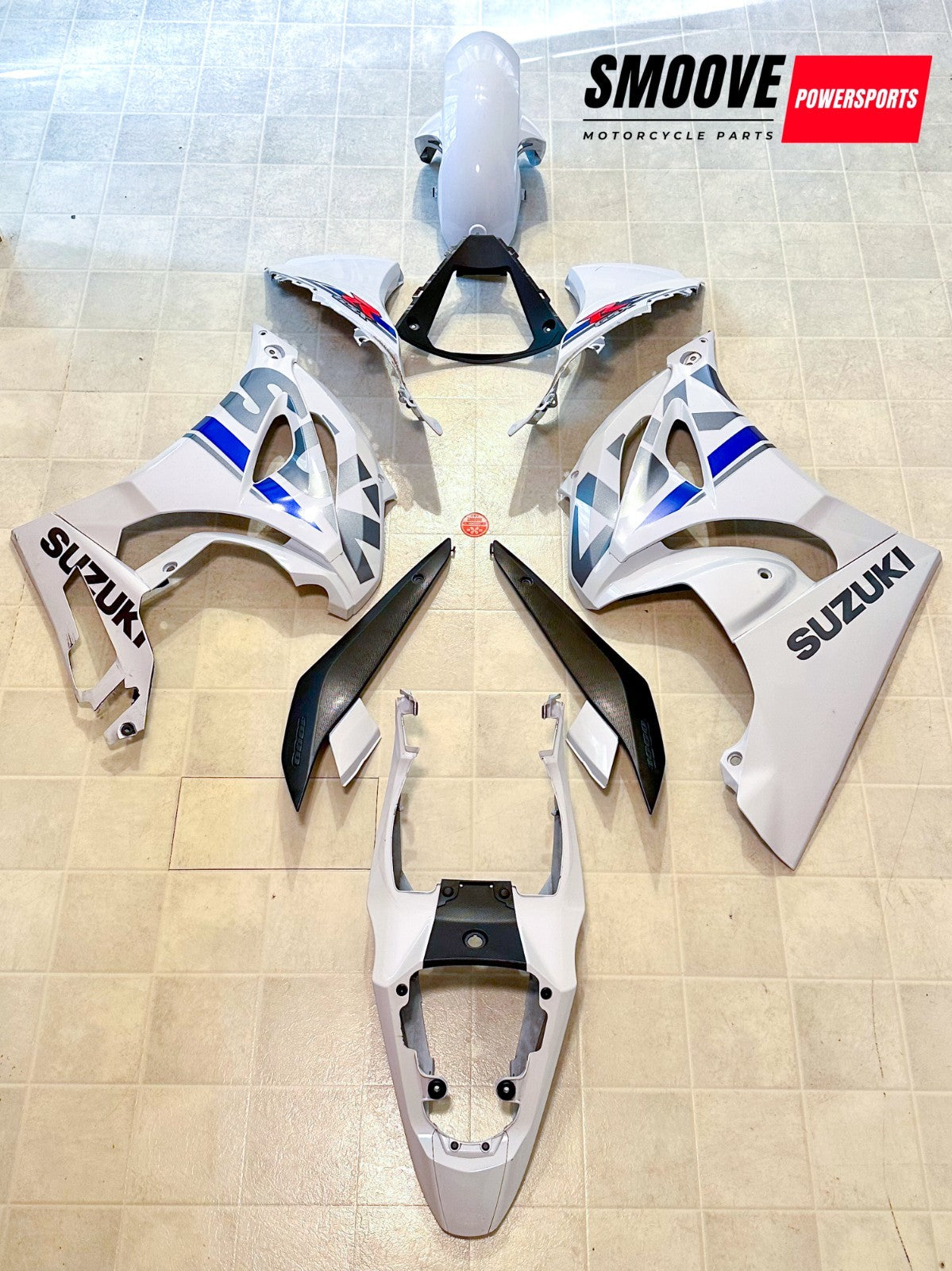 2017-2026 2018 SUZUKI GSXR1000 OEM FAIRING COWLING BODY PANEL PLASTICS KIT WHITE