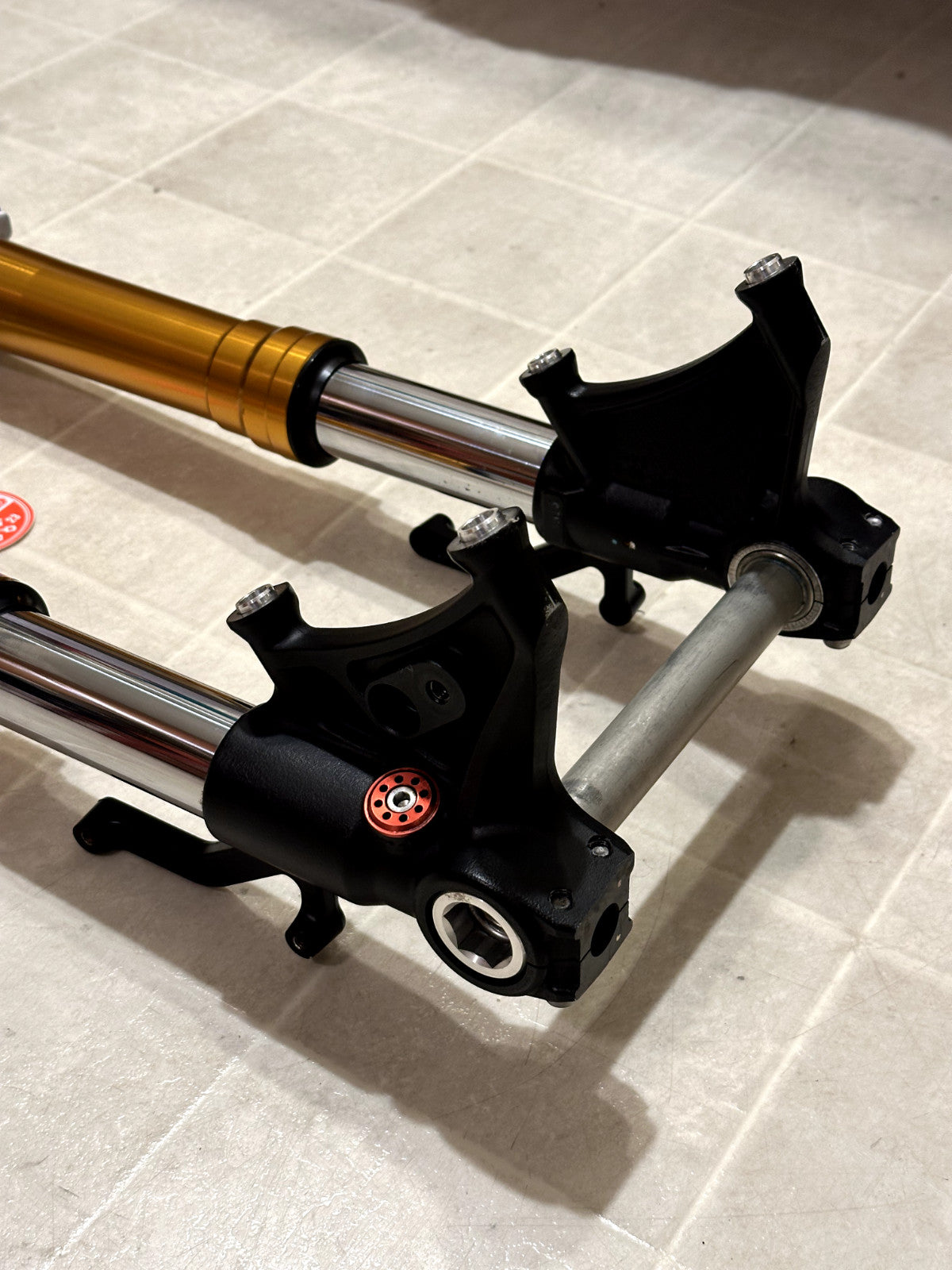 2011-2015 KAWASAKI NINJA ZX10R OEM FRONT FORKS SUSPENSION W/ TRIPLE TREE & BARS