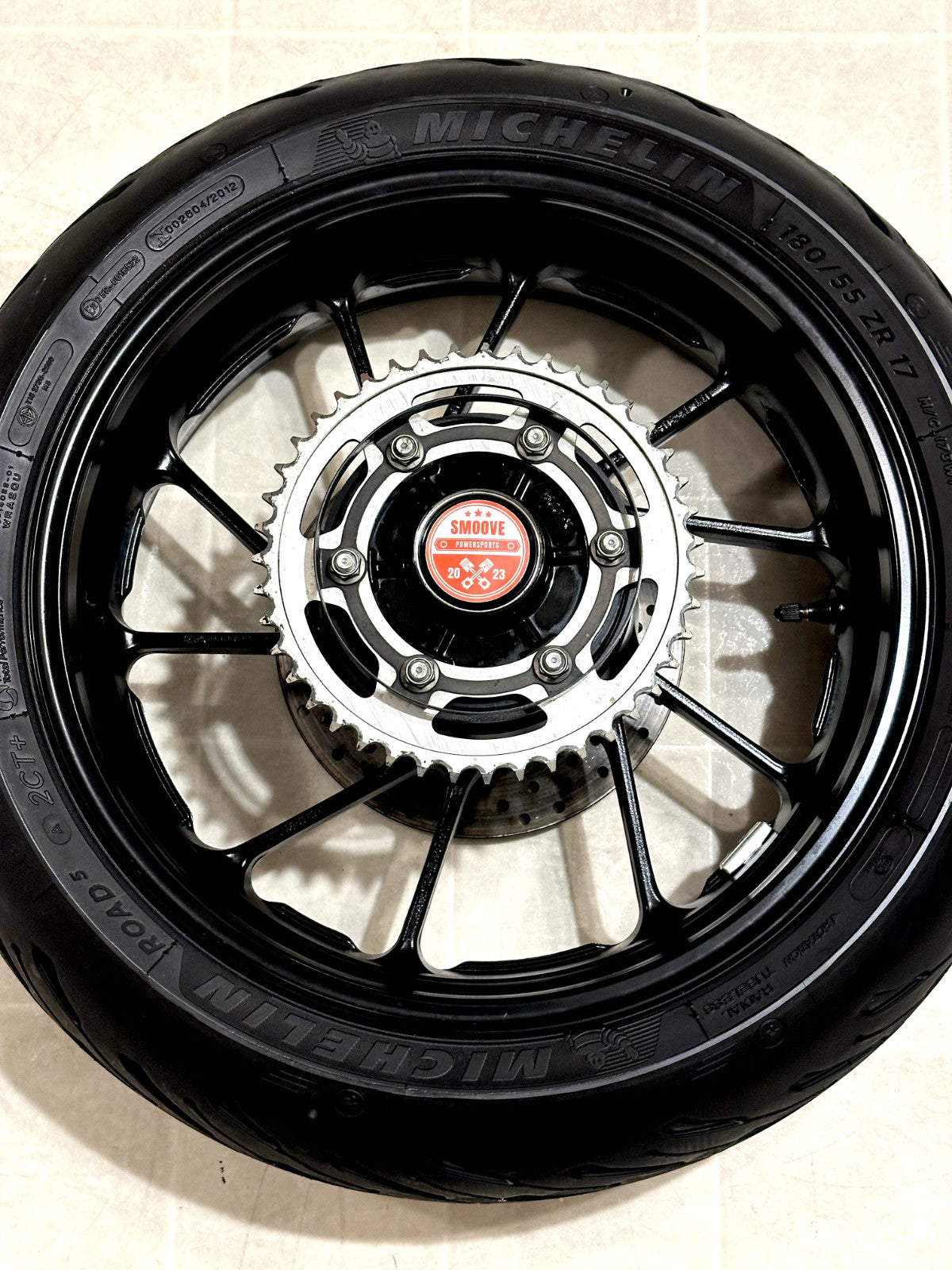 2021-2025 YAMAHA YZF R7 MT07 OEM REAR BACK WHEEL RIM ROTOR SPROCKET TIRE BLACK