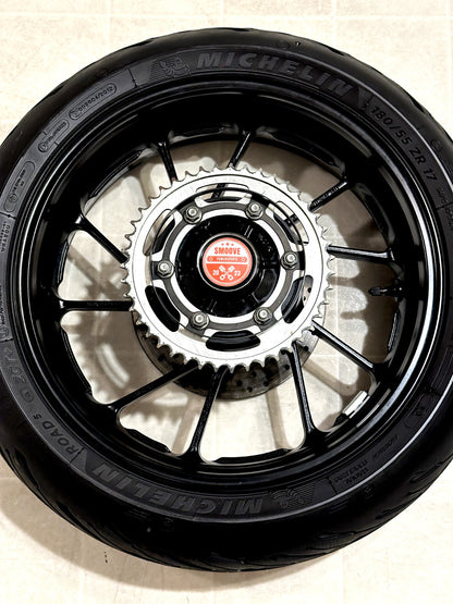 2021-2025 YAMAHA YZF R7 MT07 OEM REAR BACK WHEEL RIM ROTOR SPROCKET TIRE BLACK