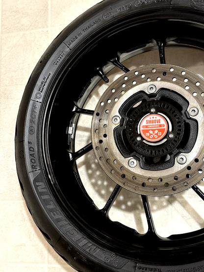 2021-2025 YAMAHA YZF R7 MT07 OEM REAR BACK WHEEL RIM ROTOR SPROCKET TIRE BLACK