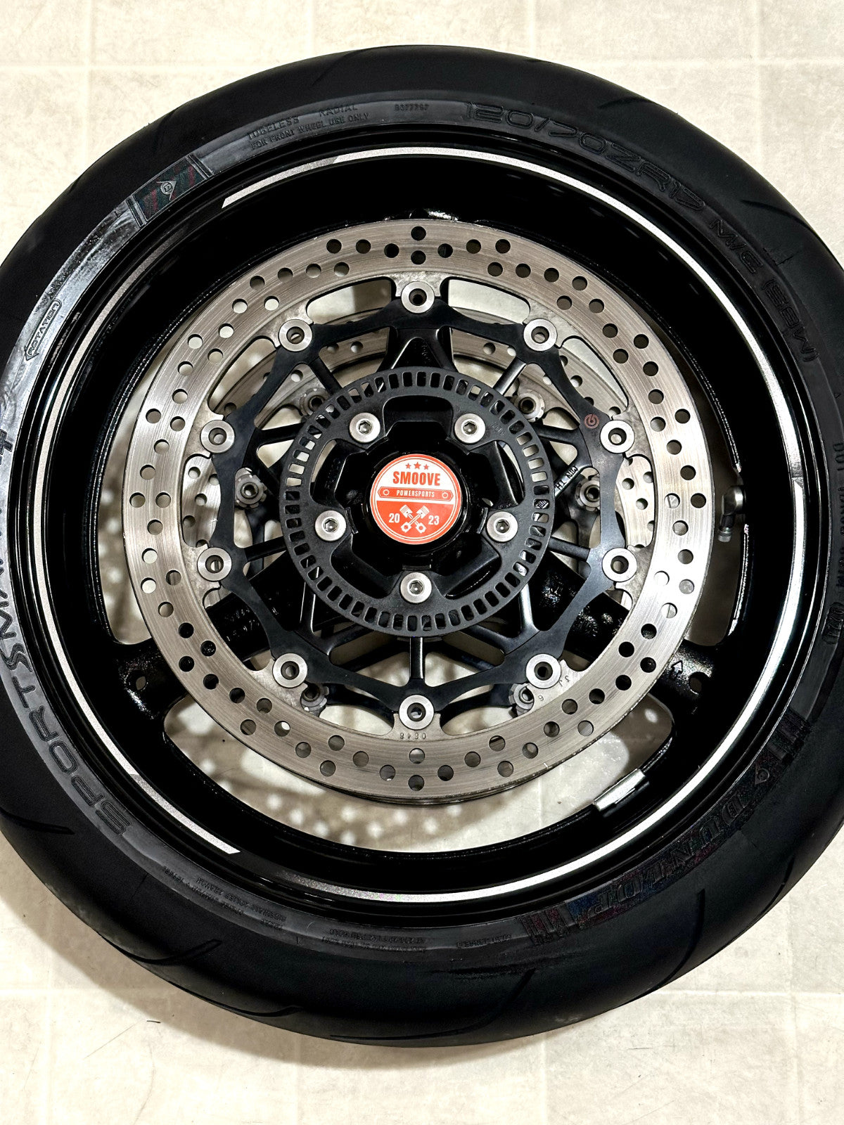 2021-2025 KAWASAKI NINJA ZX10R OEM FRONT WHEEL RIM ROTORS TIRE ASSEMBLY BLACK