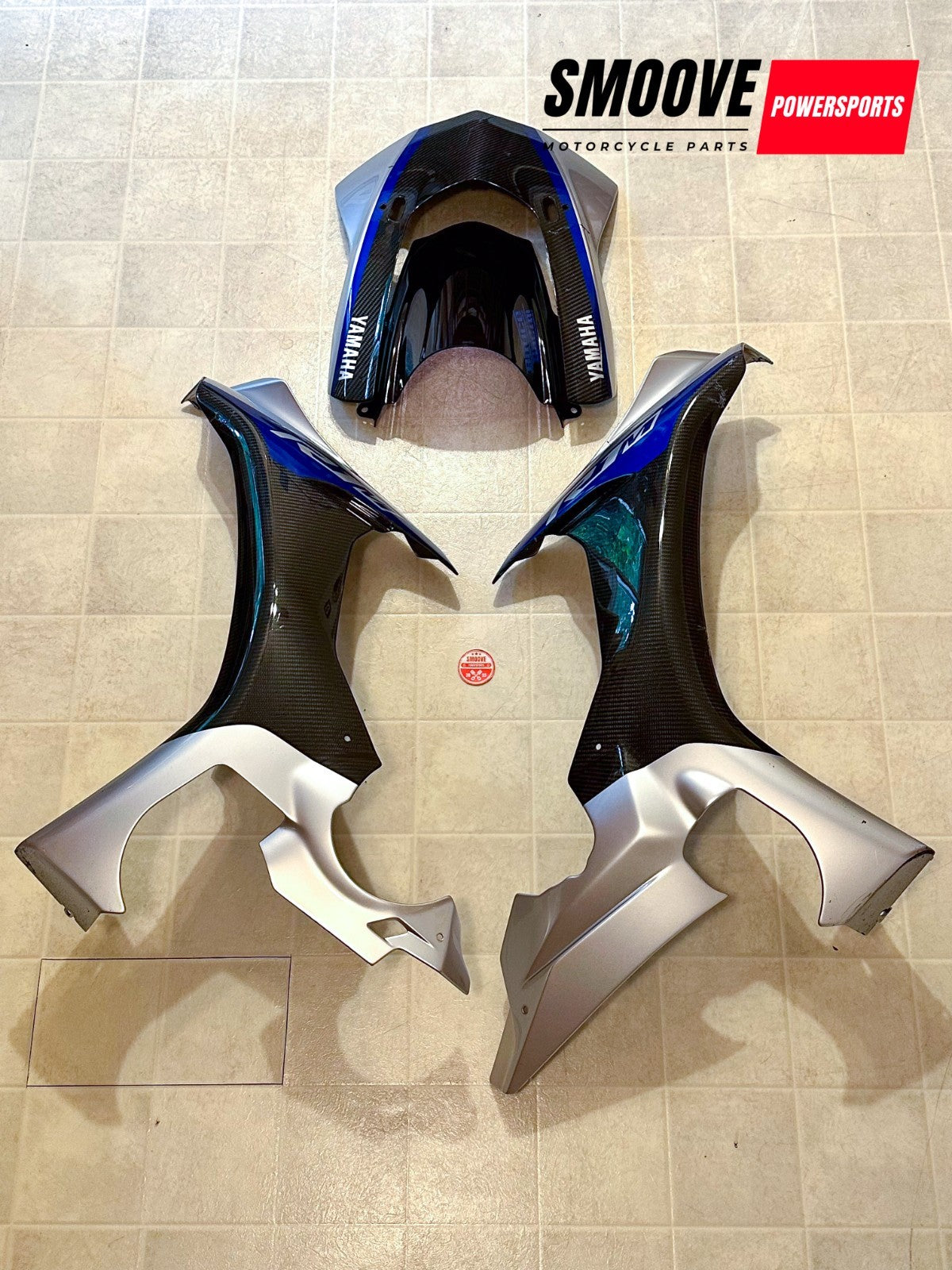 2015-2019 YAMAHA YZF R1M OEM CARBON FIBER LEFT RIGHT FAIRING SET + FRONT COWLING