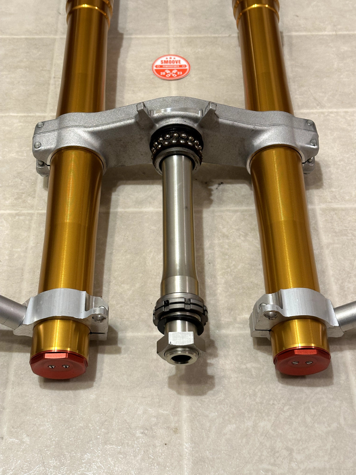 2011-2015 KAWASAKI NINJA ZX10R OEM FRONT FORKS SUSPENSION W/ TRIPLE TREE & BARS